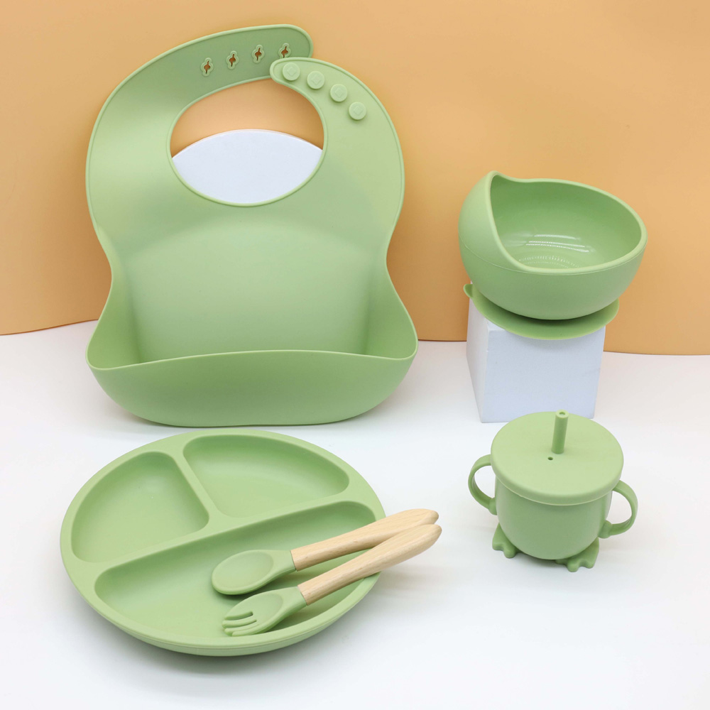 Baby Food Feeder - Hot baby food tableware set bib
