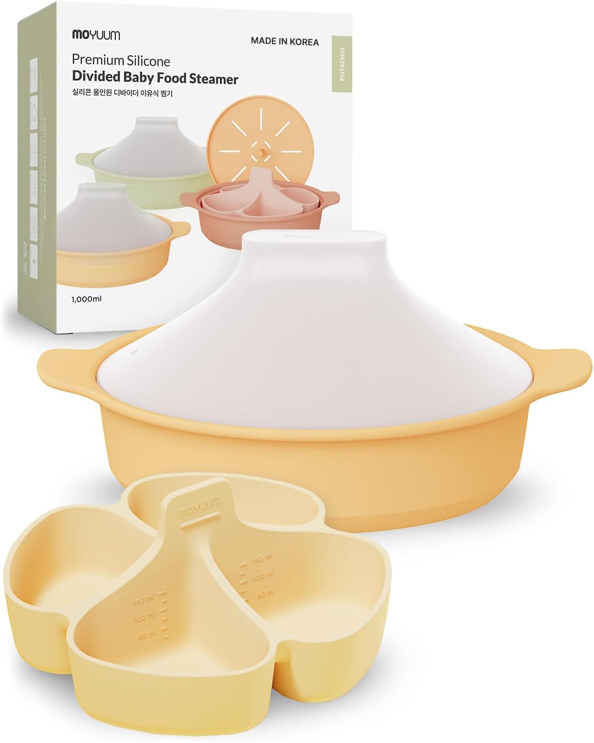 Baby Food Maker And Steamer - Silicone Microwave Divided Steamer | Made