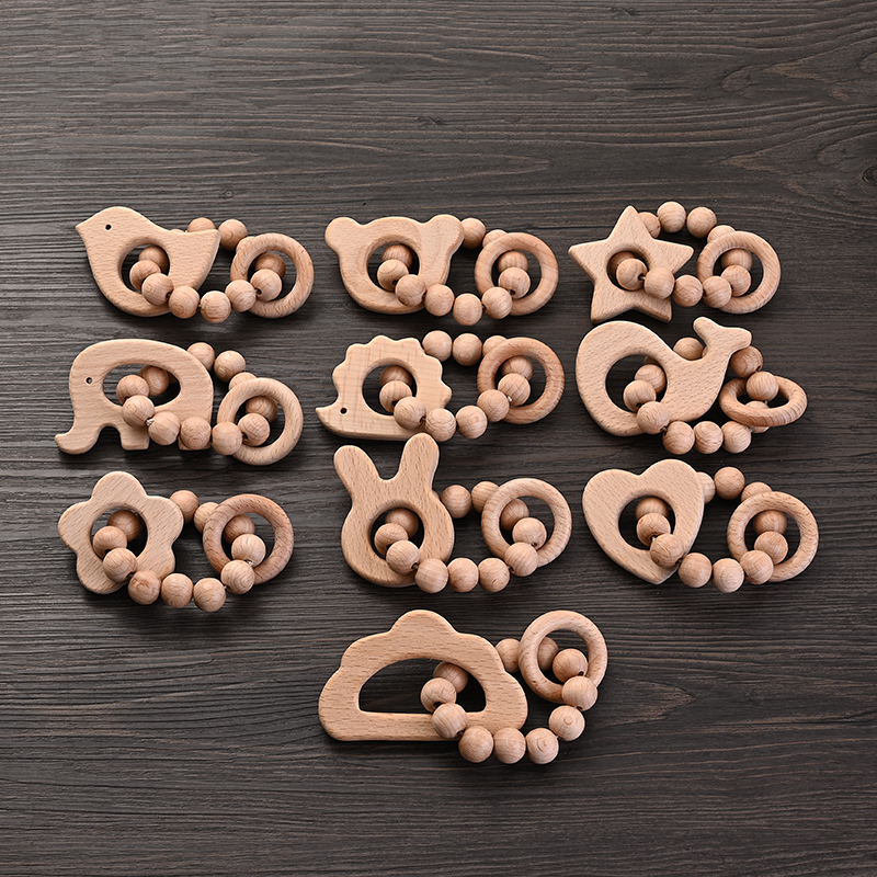 1Pcs Baby Wooden Teether Ring  - Baby Food Name 评论和价格