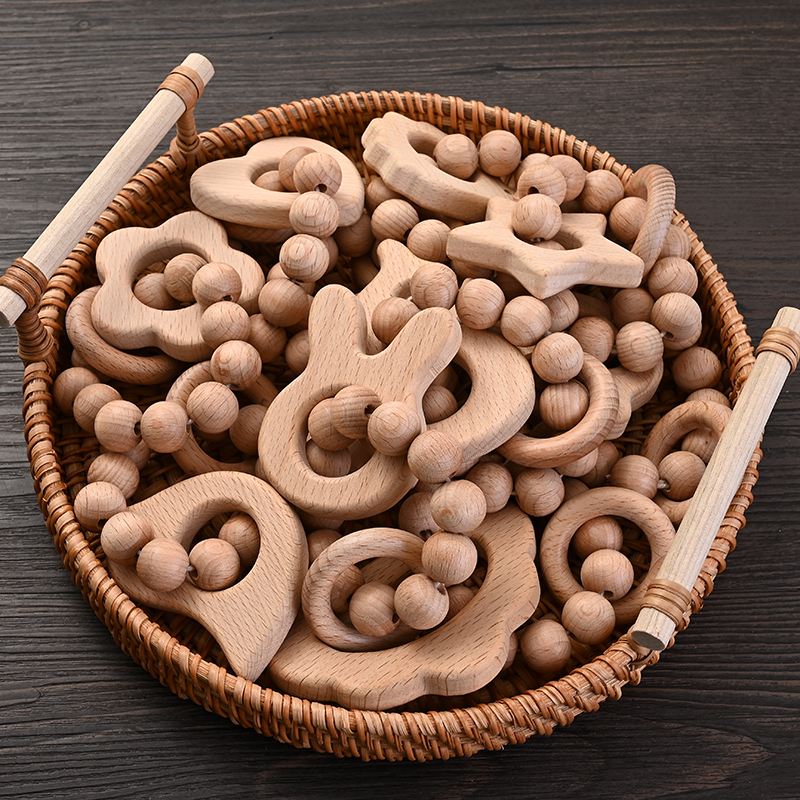 1Pcs Baby Wooden Teether Ring  - Baby Food Name 评论和价格