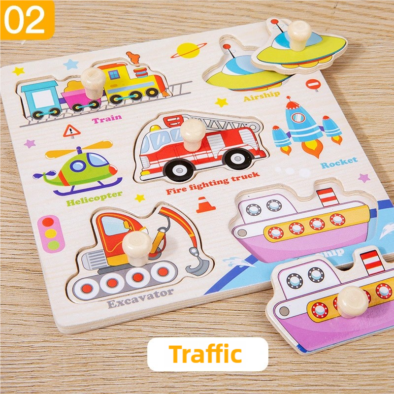 Montessori Wooden Puzzles Toys - Baby Food Eat 评论和价格