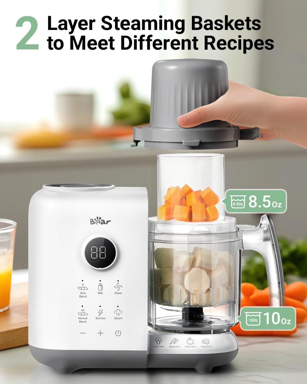 18.5oz Dual-Layer Baby Food Ma - Baby Food Maker And Steamer 评论和价格