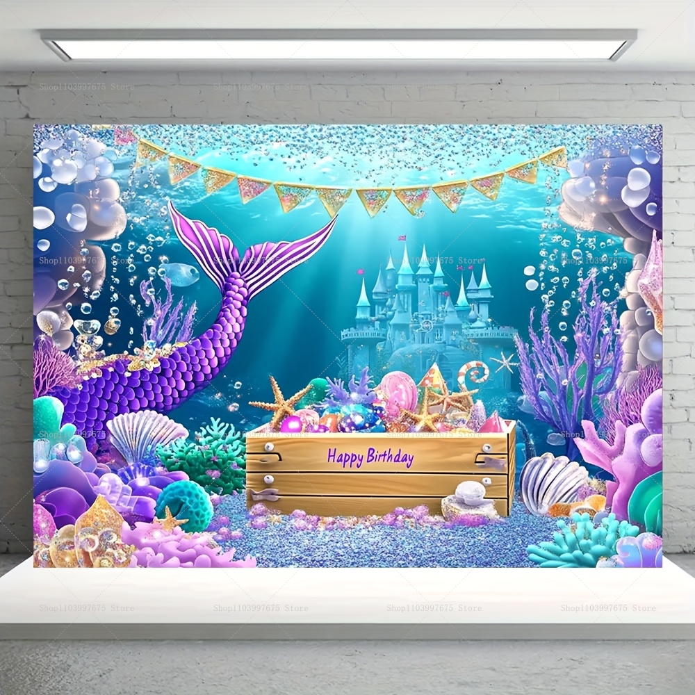 Mermaid Party Backdrops Childr - Baby Food Mixer 评论和价格