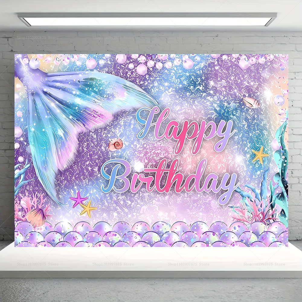 Mermaid Party Backdrops Childr - Baby Food Mixer 评论和价格