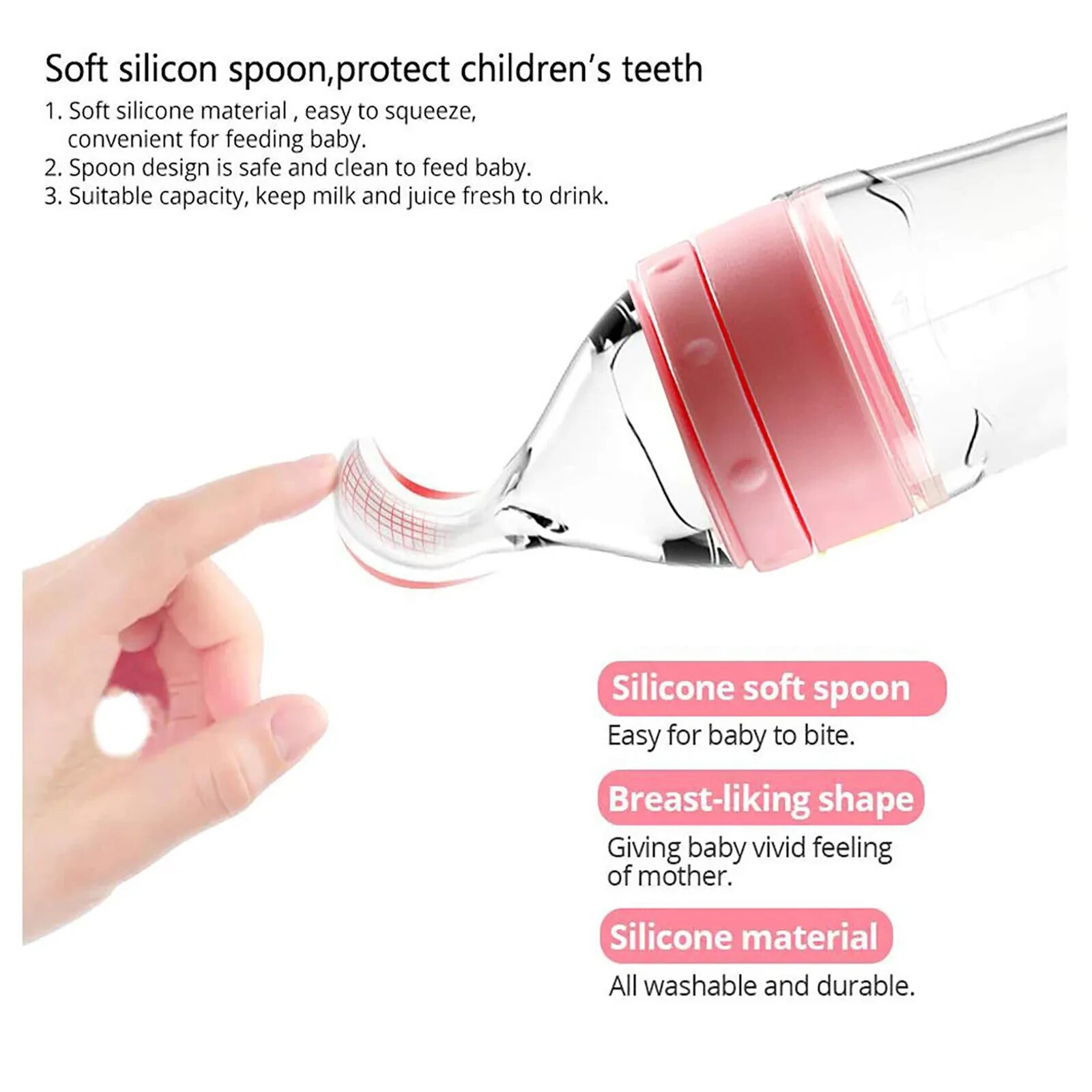 Depressible Silicone Bottle Fe - Baby Food Feeder 评论和价格