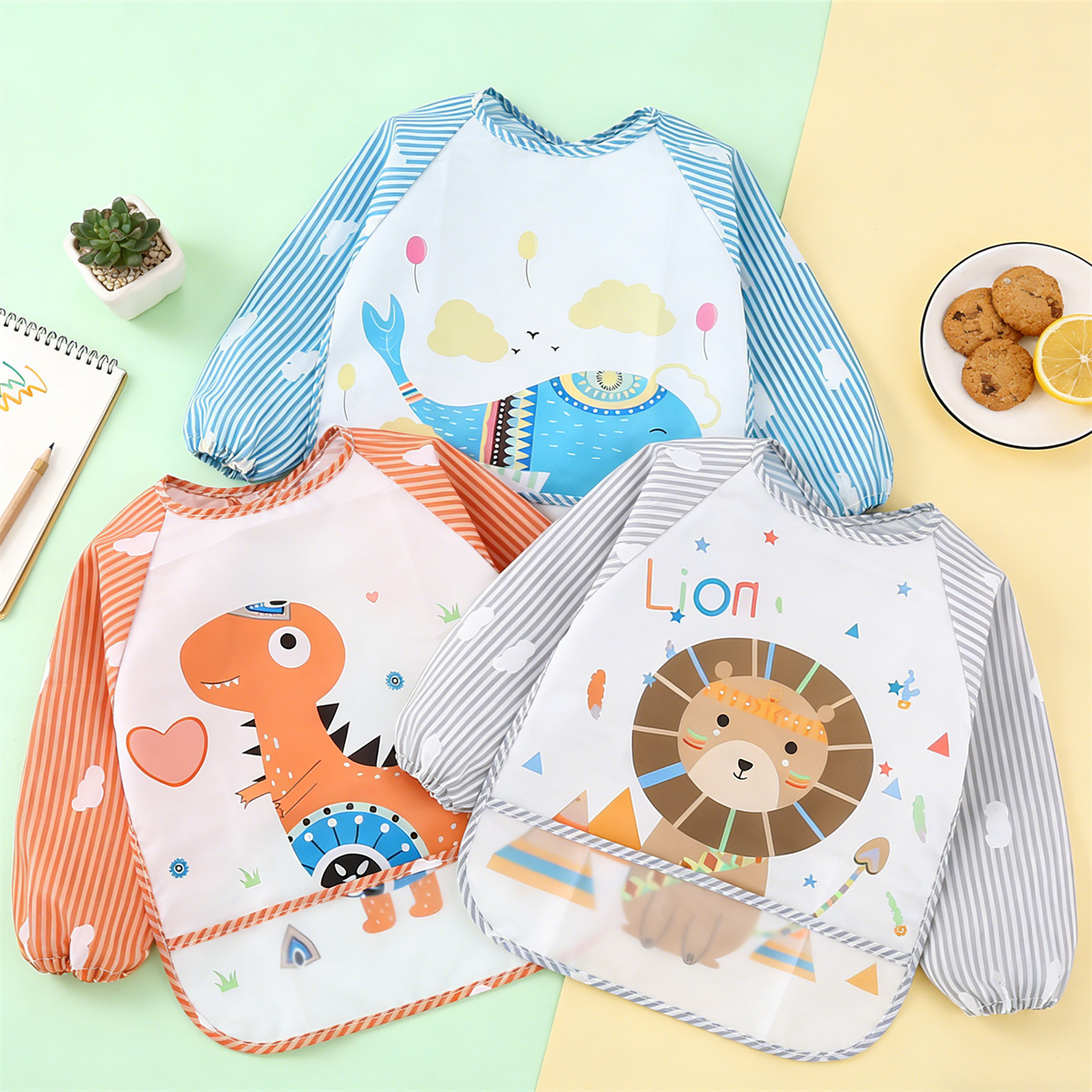 2pcs Waterproof Full Sleeve Ba - Baby Food Kit 评论和价格