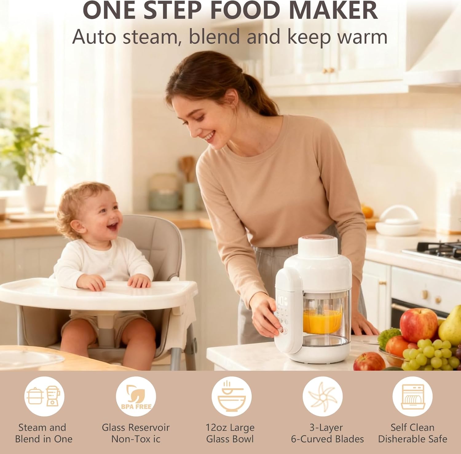 9-in-1 Baby Food Maker: Glass  - Baby Food Maker And Steamer 评论和价格