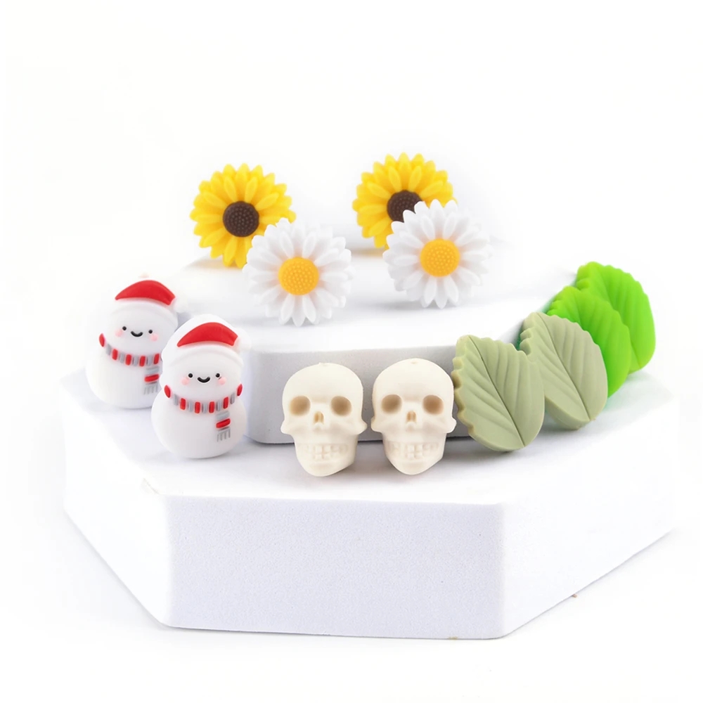 LOFCA 10pcs Leaf Silicone Bead - Baby Food Name 评论和价格