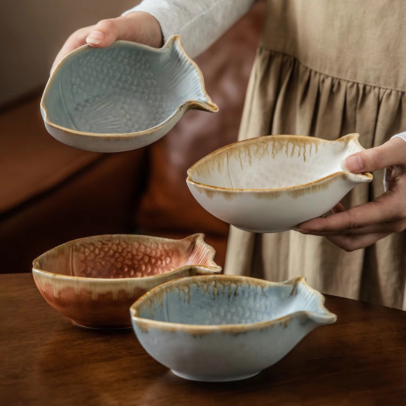 Creative Fish Shape Ceramic Bo - Baby Food Restaurant 评论和价格