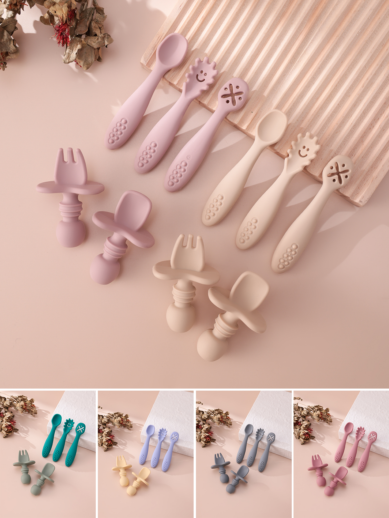 5PCS Cute Baby Feeding Set Sof - Baby Food Feeder 评论和价格
