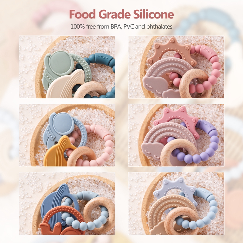 1pc Silicone Teether,Food Grad - Baby Food Name 评论和价格
