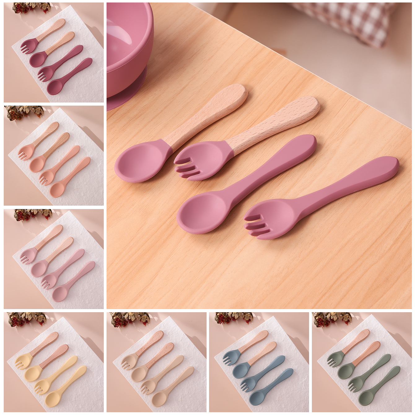 Color Kids 4PCS Silicone Baby  - Baby Food Feeder 评论和价格