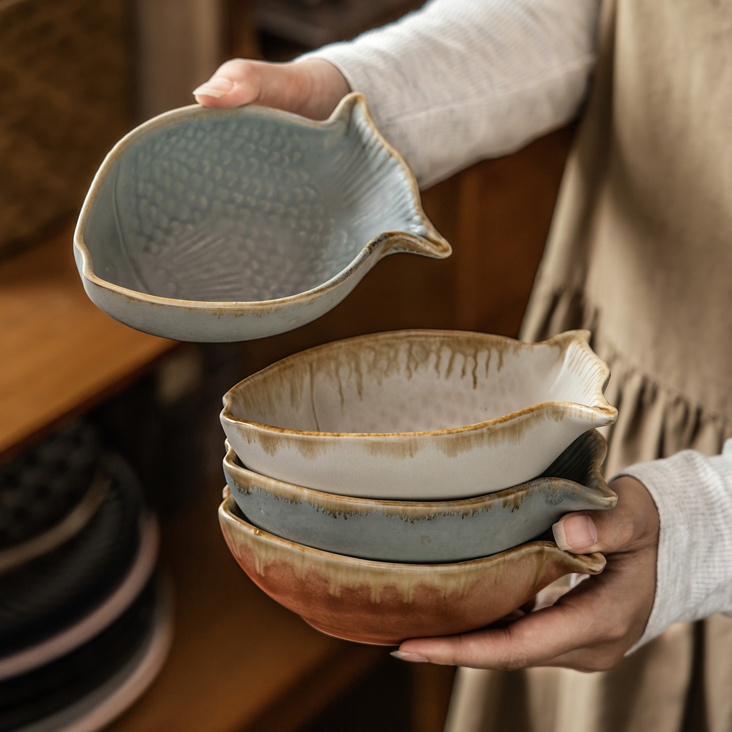 Creative Fish Shape Ceramic Bo - Baby Food Restaurant 评论和价格