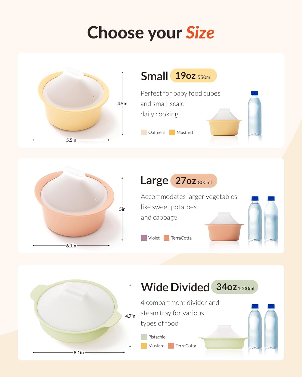Silicone Microwave Divided Ste - Baby Food Maker And Steamer 评论和价格