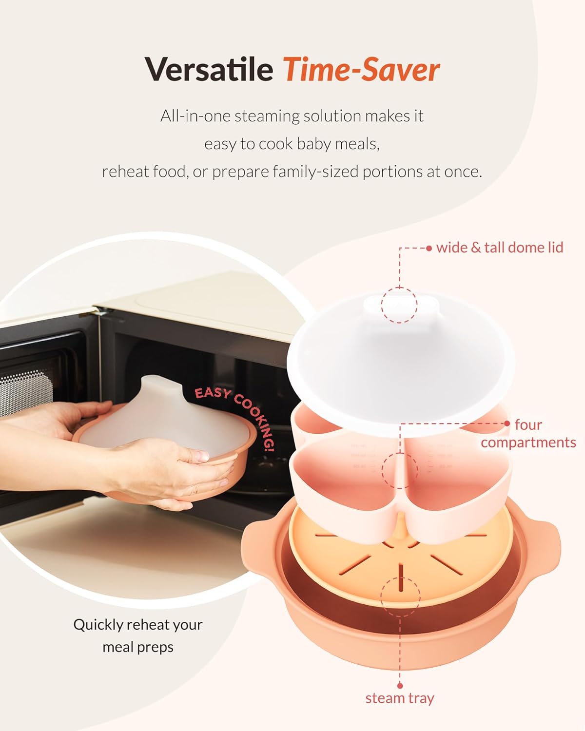 Silicone Microwave Divided Ste - Baby Food Maker And Steamer 评论和价格