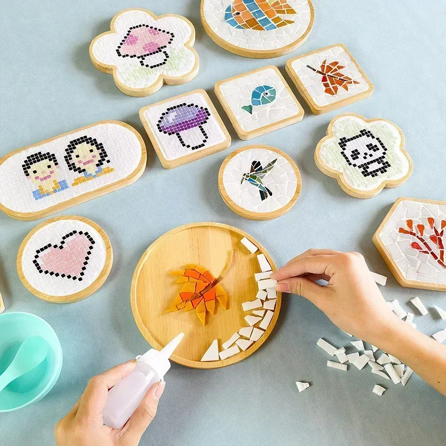 Handmade DIY Mosaic Cup Mat Bo - Baby Food Eat 评论和价格