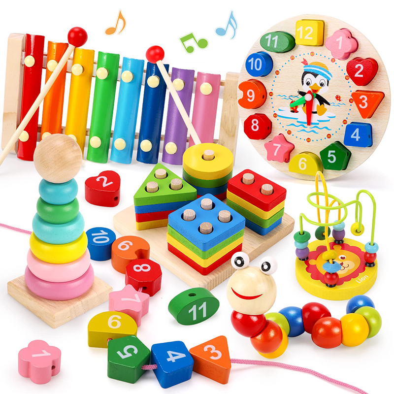 5-6pcs/set Montessori Wooden T - Baby Food Kit 评论和价格