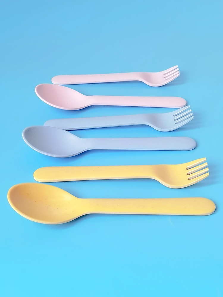 Bamboo Fiber Fork Spoon Baby A - Baby Food Restaurant 评论和价格