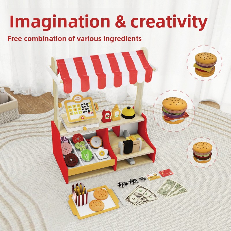 Children Toy Puzzle Wood Hambu - Baby Food Restaurant 评论和价格